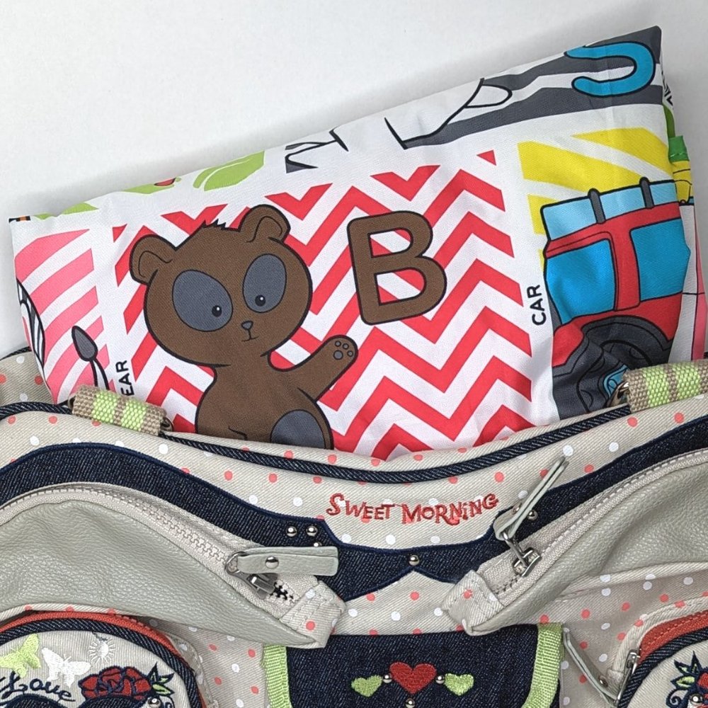 NWOT -  Designer Diaper Bag - "Sweet Mornings" - Nappy Bag (XL-100% Canvas) - Picture 12 of 12